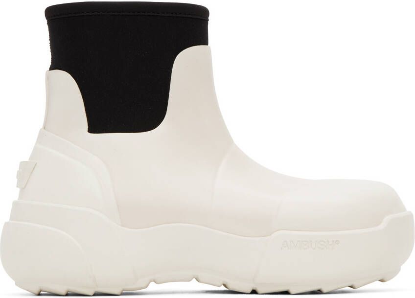 AMBUSH Off-White Square Toe Boots - Picture 5