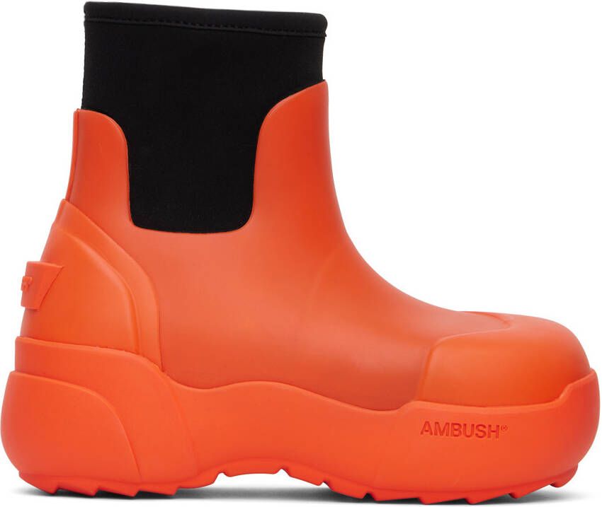 AMBUSH Orange Rubber Boots - Picture 5