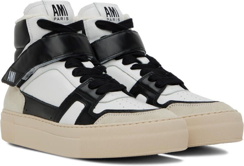 AMI Alexandre Mattiussi Black & White ADC High Top Sneakers - Picture 2