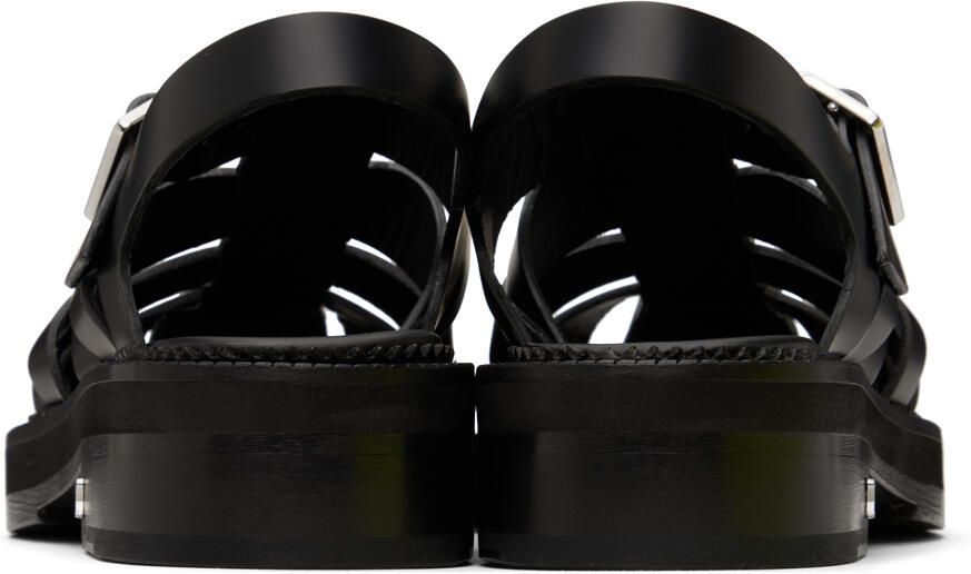 AMI Alexandre Mattiussi Black Fisher Flat Sandals - Picture 7