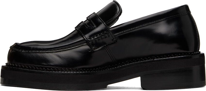 AMI Paris square-toe patent-leather loafers Black - Picture 3