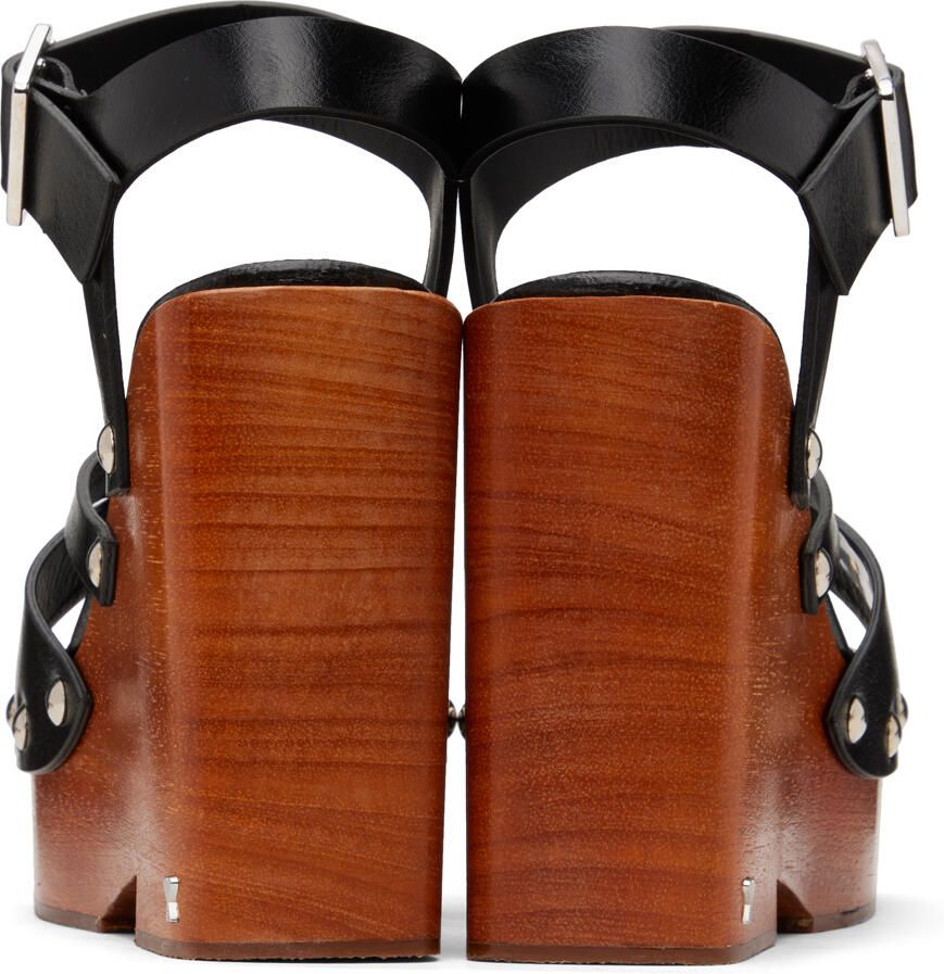 AMI Alexandre Mattiussi Black Strappy Clogs