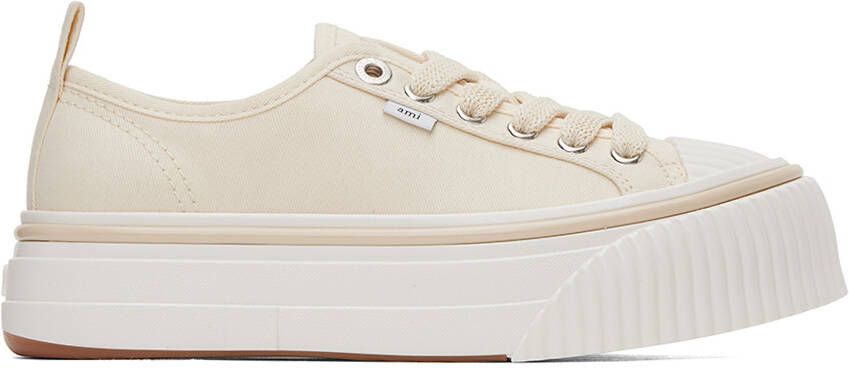 AMI Alexandre Mattiussi Beige Ami 1980 Platform Sneakers