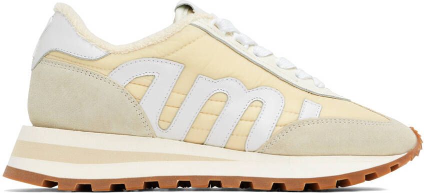 AMI Alexandre Mattiussi Beige & Off-White Ami de Cœur Rush Sneakers - Picture 4