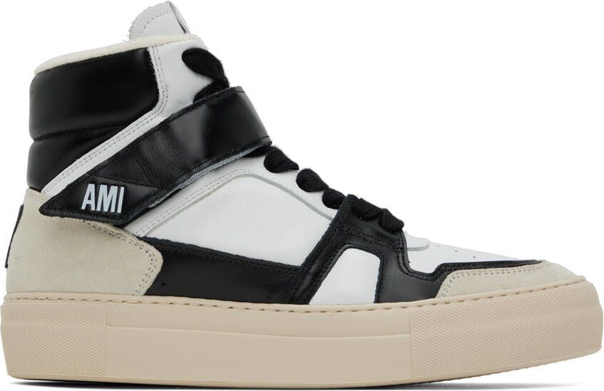 AMI Alexandre Mattiussi Black & White ADC High Top Sneakers - Picture 5