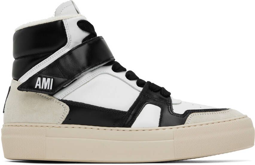 AMI Alexandre Mattiussi Black & White ADC High Top Sneakers - Picture 4
