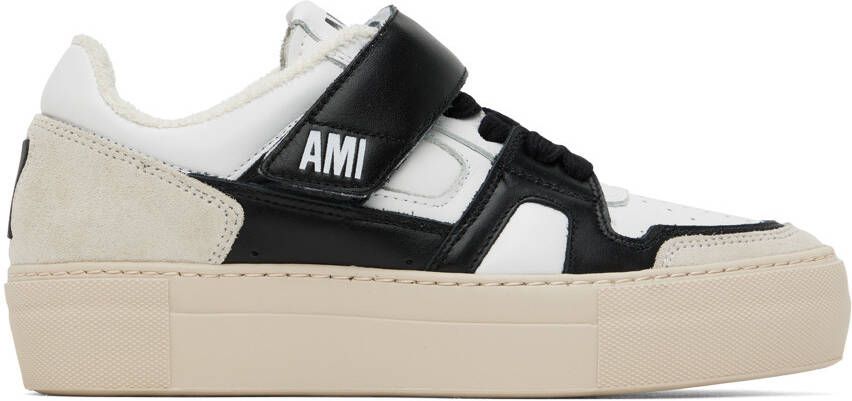 AMI Alexandre Mattiussi Black & White ADC Low Top Sneakers - Picture 4