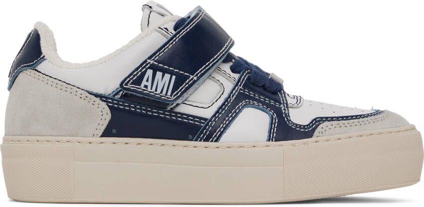 AMI Alexandre Mattiussi Blue & White Ami de Cœu Sneakers