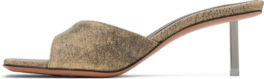 Amina Muaddi Beige & Black Laura Slipper 60 Heeled Sandals - Picture 3