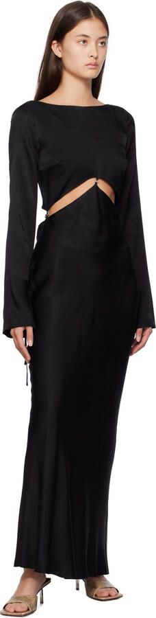 Amina Muaddi Beige & Black Laura Slipper 60 Heeled Sandals - Picture 4