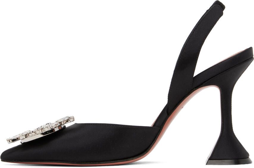 Amina Muaddi Black Begum Sling Heels - Picture 3