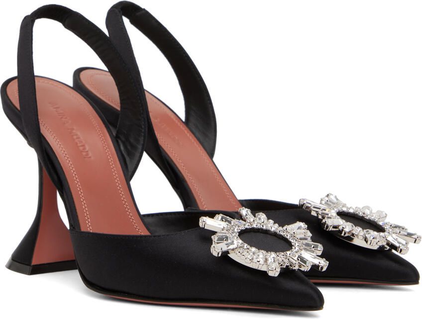 Amina Muaddi Black Begum Sling Heels - Picture 2