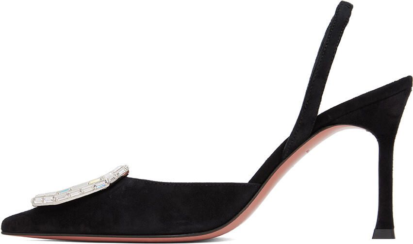 Amina Muaddi Black Camelia Heels - Picture 3