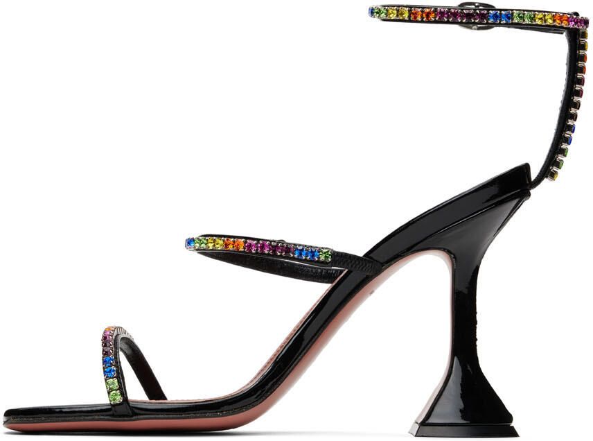 Amina Muaddi Black Gilda Heeled Sandals - Picture 2