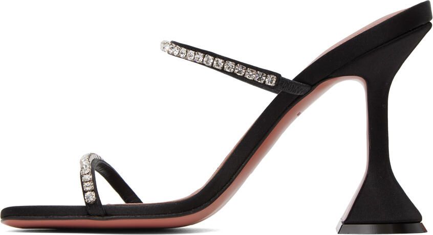 Amina Muaddi Black Gilda Slipper 95 Heeled Sandals - Picture 3