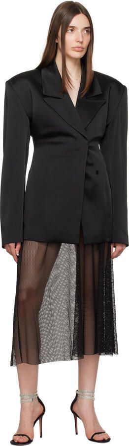 Amina Muaddi Black Giorgia Crystal Heeled Sandals - Picture 4