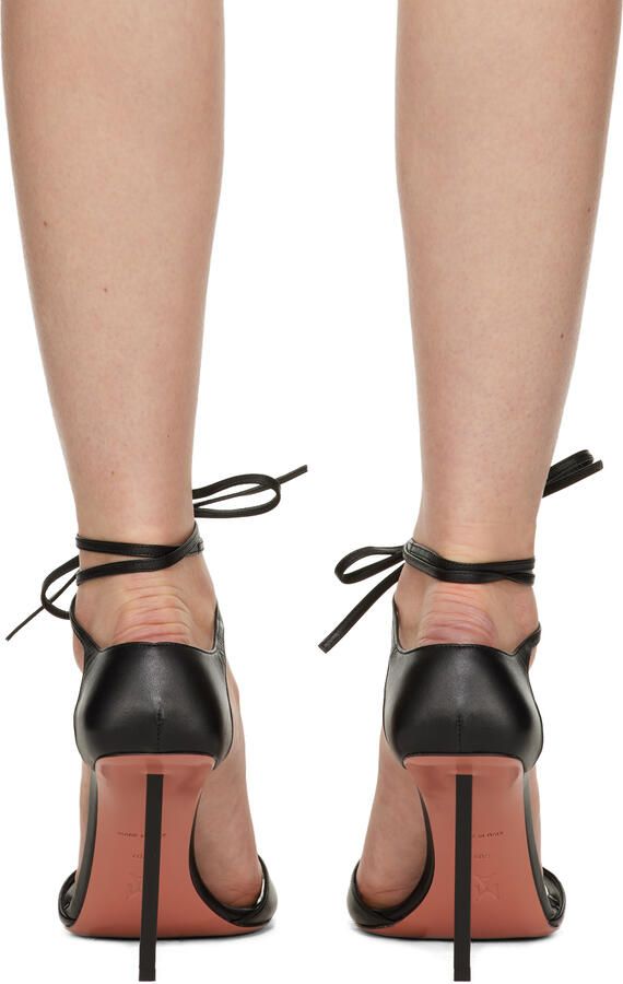 Amina Muaddi Black Hailey Heeled Sandals