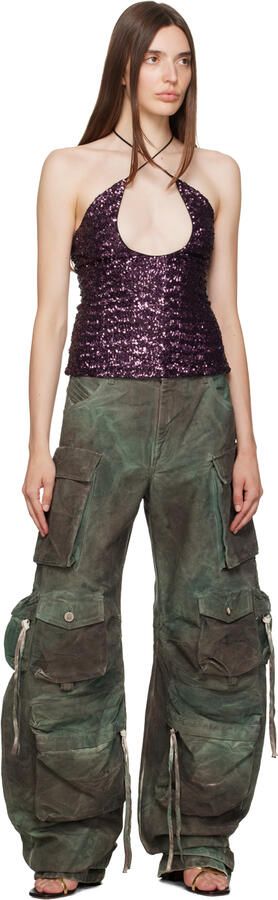 Amina Muaddi Black Henson Cross Slipper Heeled Sandals - Picture 4