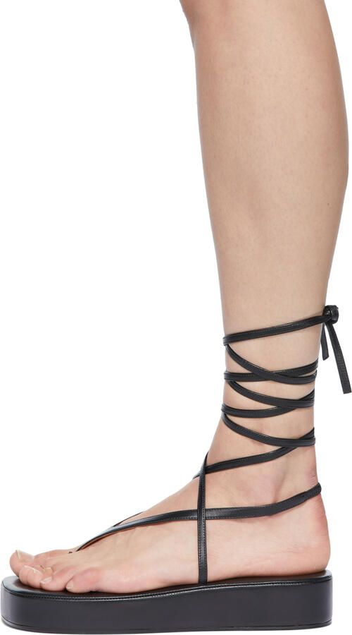 Amina Muaddi Black Jamie Flatform Sandals - Picture 3