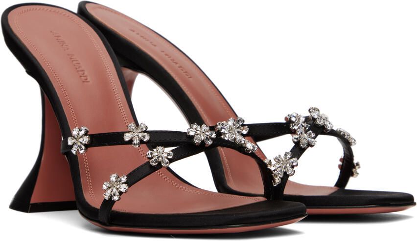 Amina Muaddi Black Lily Heeled Sandals - Picture 2