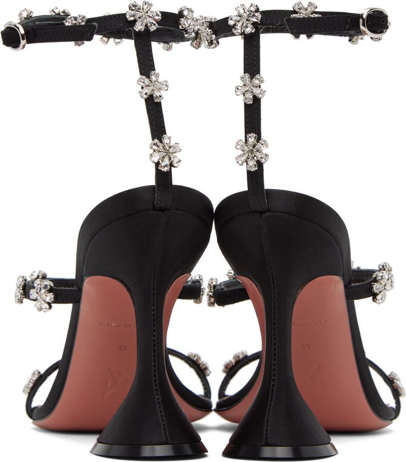 Amina Muaddi Black Lily Heeled Sandals