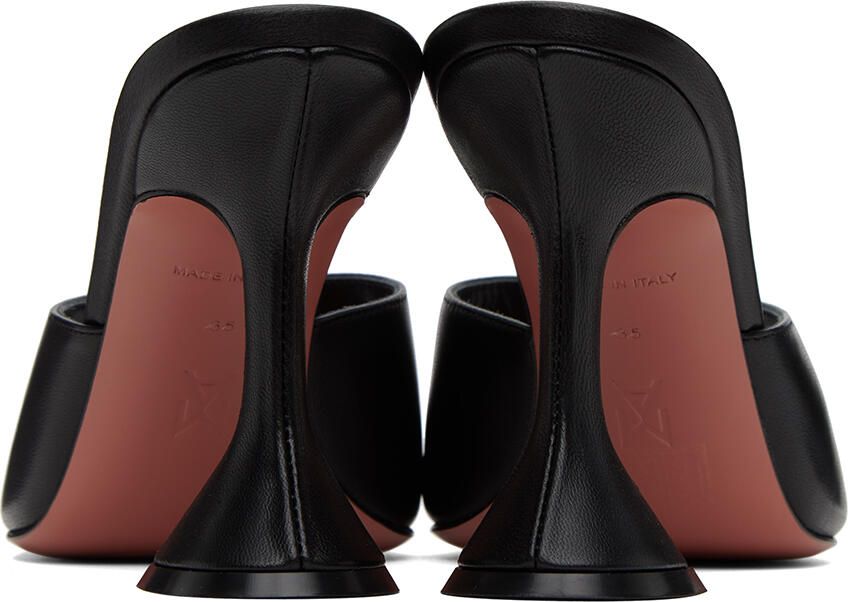 Amina Muaddi Black Lupita Slipper Heeled Sandals