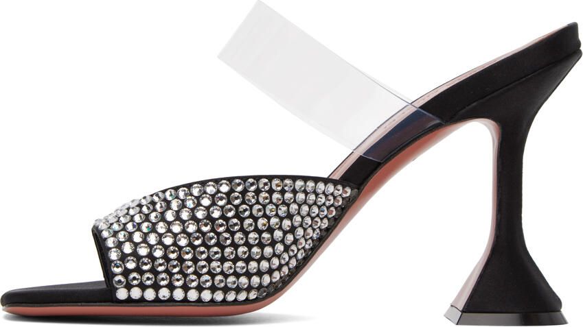 Amina Muaddi Black Paloma Slipper Heeled Sandals - Picture 3