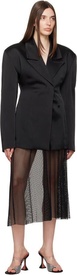 Amina Muaddi Black Paloma Slipper Heeled Sandals - Picture 4