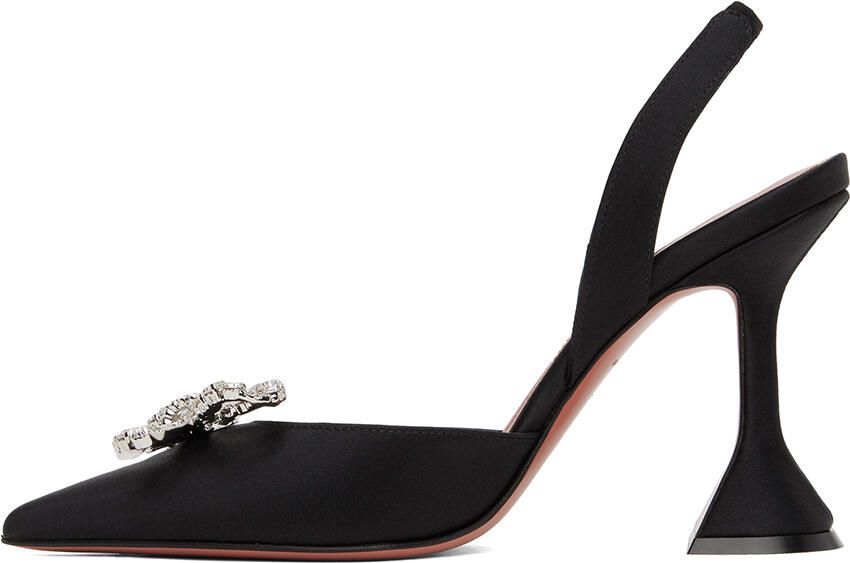 Amina Muaddi Black Rosie Sling Heels - Picture 3