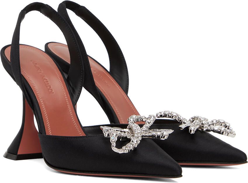Amina Muaddi Black Rosie Sling Heels - Picture 2