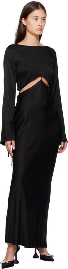 Amina Muaddi Black Rosie Sling Heels - Picture 4