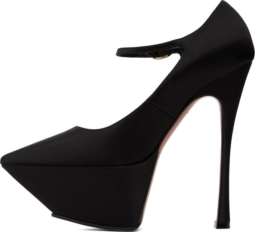 Amina Muaddi Black Yigit 150 Pump Heels - Picture 2