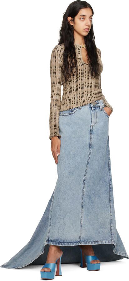 Amina Muaddi Blue Dalida Heeled Sandals - Picture 4