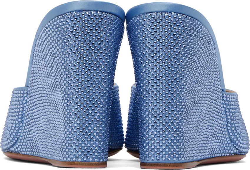 Amina Muaddi Blue Lupita Heeled Sandals