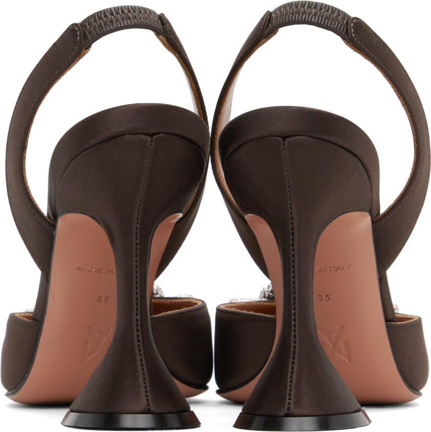 Amina Muaddi Brown Begum Sling Heels