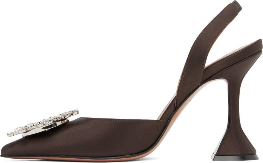 Amina Muaddi Brown Begum Sling Heels - Picture 3