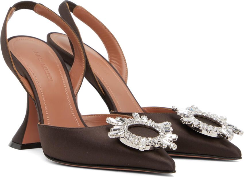 Amina Muaddi Brown Begum Sling Heels - Picture 2
