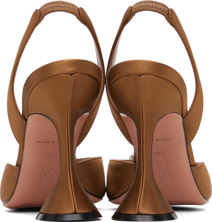 Amina Muaddi Brown Begum Sling Heels