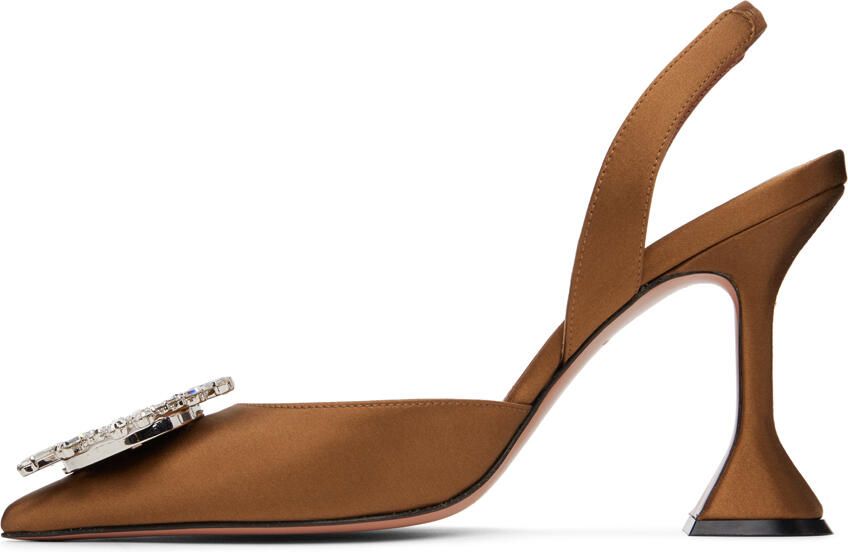 Amina Muaddi Brown Begum Sling Heels - Picture 3