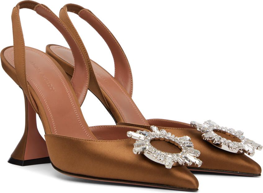 Amina Muaddi Brown Begum Sling Heels - Picture 2