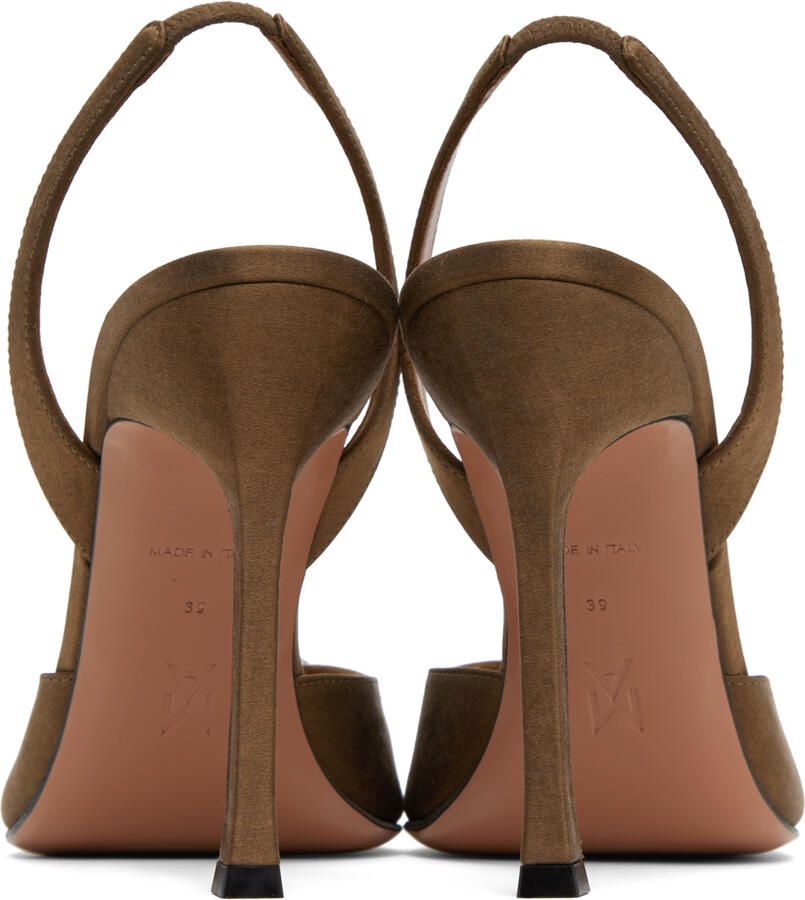 Amina Muaddi Brown Camelia Sling 105 Heels