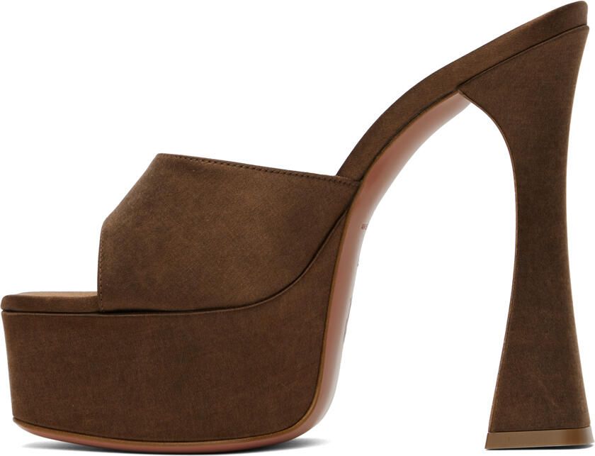 Amina Muaddi Brown Dalida Heeled Sandals - Picture 3