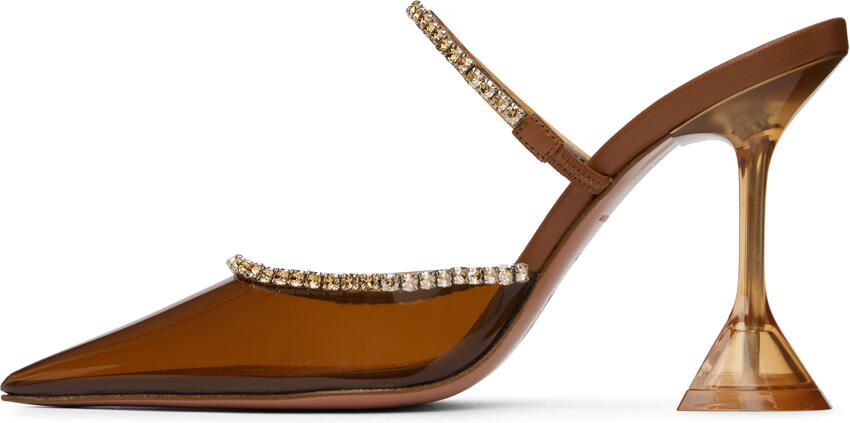 Amina Muaddi Brown Gilda Mules - Picture 3