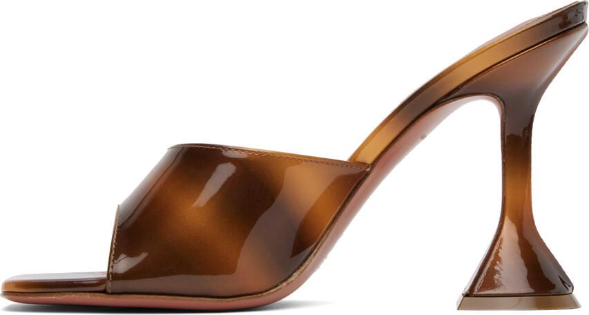 Amina Muaddi Brown Lupita Heeled Sandals - Picture 3