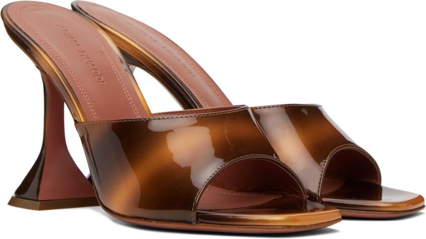 Amina Muaddi Brown Lupita Heeled Sandals - Picture 2