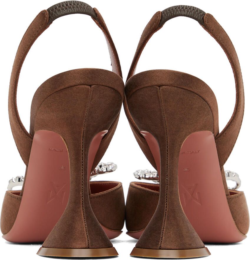 Amina Muaddi Brown Rosie Sling 95 Heels