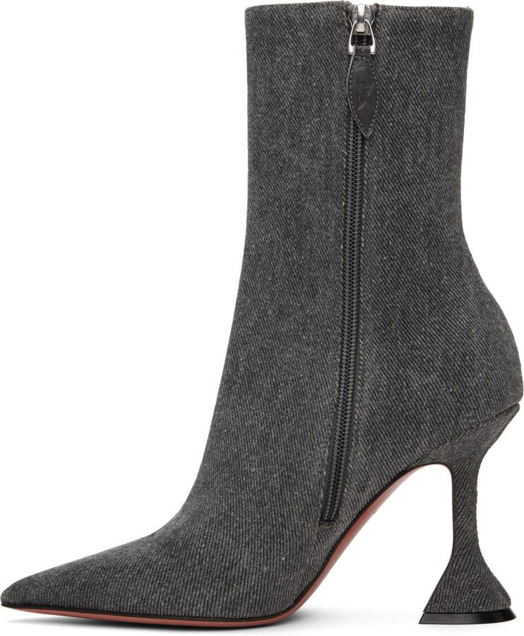 Amina Muaddi Gray Giorgia Boots