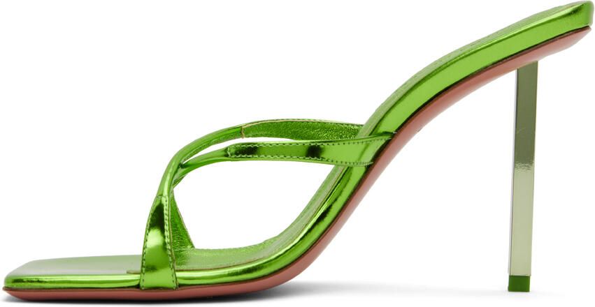 Amina Muaddi Green Adriana Heeled Sandals - Picture 3