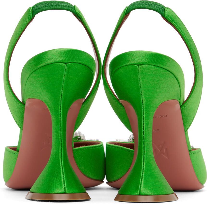Amina Muaddi Green Begum Sling Heels