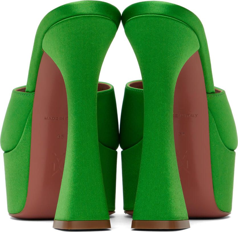Amina Muaddi Green Dalida Plateau Heeled Sandals